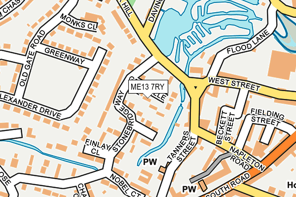ME13 7RY map - OS OpenMap – Local (Ordnance Survey)