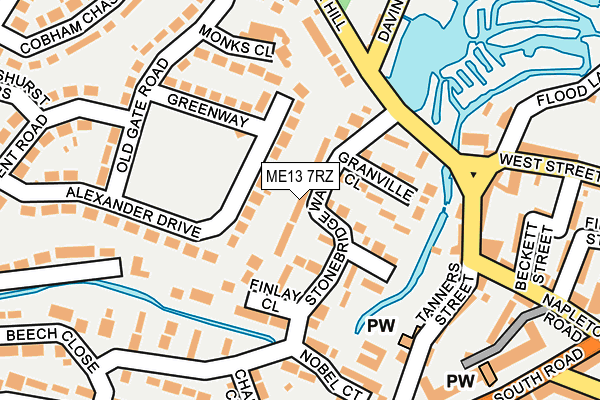 ME13 7RZ map - OS OpenMap – Local (Ordnance Survey)