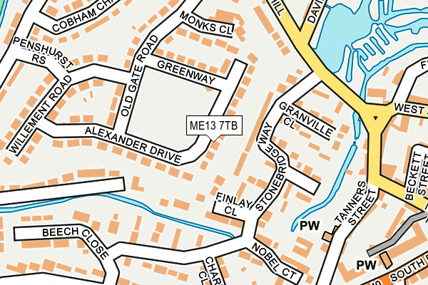 ME13 7TB map - OS OpenMap – Local (Ordnance Survey)