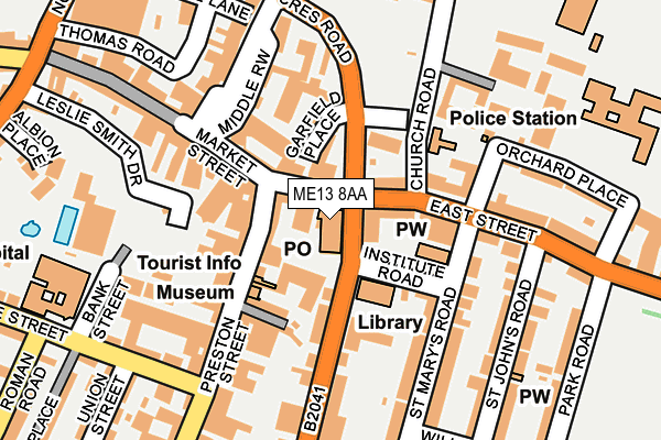 ME13 8AA map - OS OpenMap – Local (Ordnance Survey)