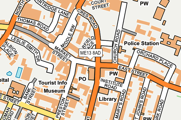 ME13 8AD map - OS OpenMap – Local (Ordnance Survey)