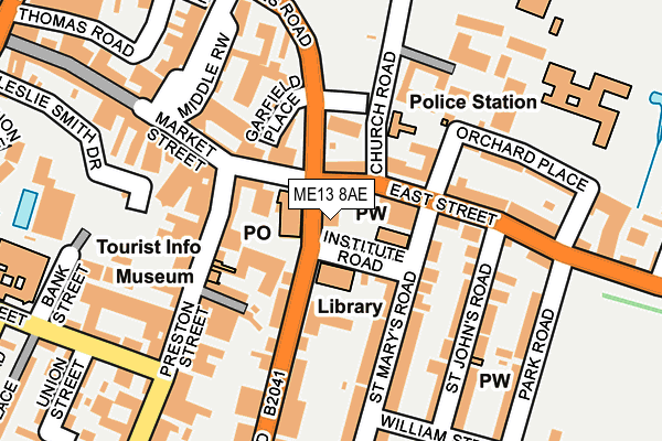 ME13 8AE map - OS OpenMap – Local (Ordnance Survey)