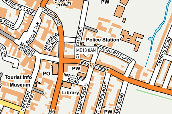 ME13 8AN map - OS OpenMap – Local (Ordnance Survey)