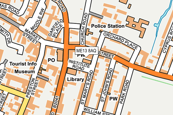 ME13 8AQ map - OS OpenMap – Local (Ordnance Survey)