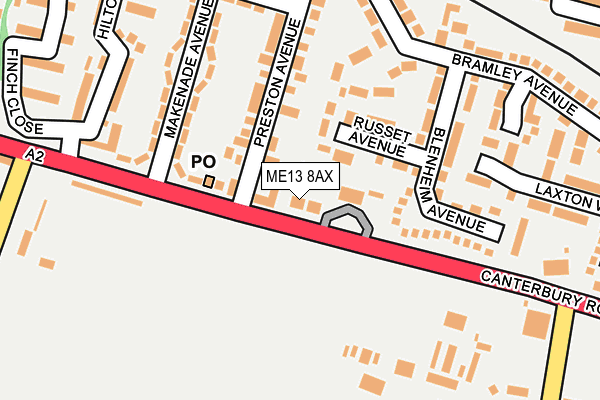 ME13 8AX map - OS OpenMap – Local (Ordnance Survey)