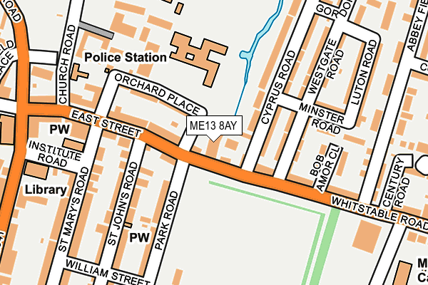 ME13 8AY map - OS OpenMap – Local (Ordnance Survey)
