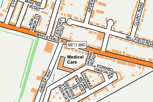 ME13 8BG map - OS OpenMap – Local (Ordnance Survey)