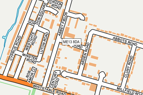 ME13 8DA map - OS OpenMap – Local (Ordnance Survey)