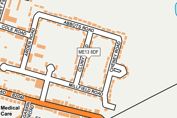 ME13 8DF map - OS OpenMap – Local (Ordnance Survey)