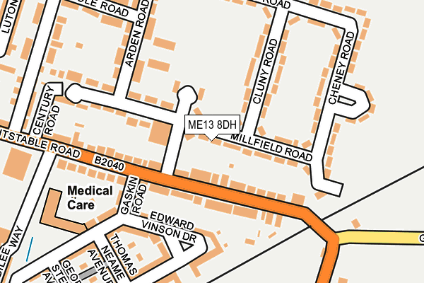 ME13 8DH map - OS OpenMap – Local (Ordnance Survey)