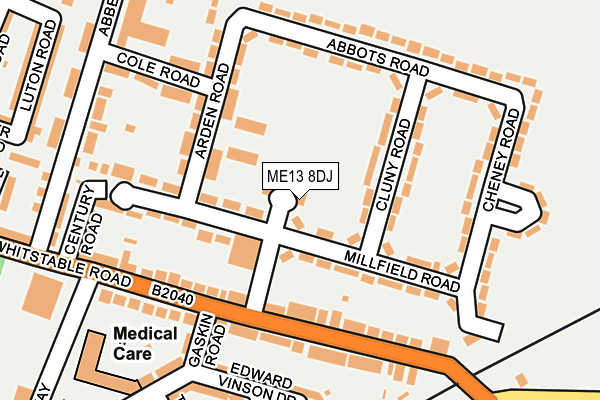 ME13 8DJ map - OS OpenMap – Local (Ordnance Survey)