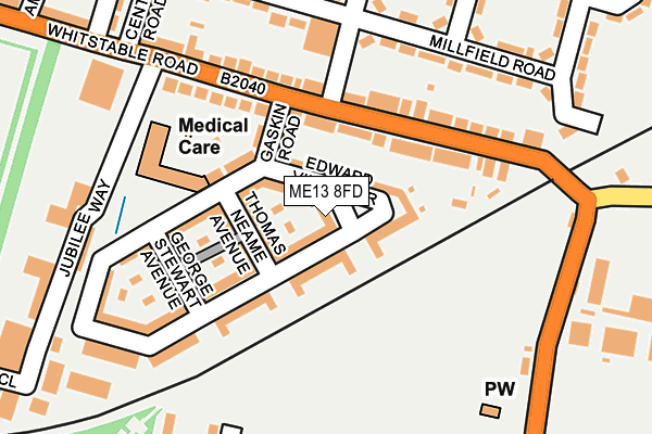 ME13 8FD map - OS OpenMap – Local (Ordnance Survey)