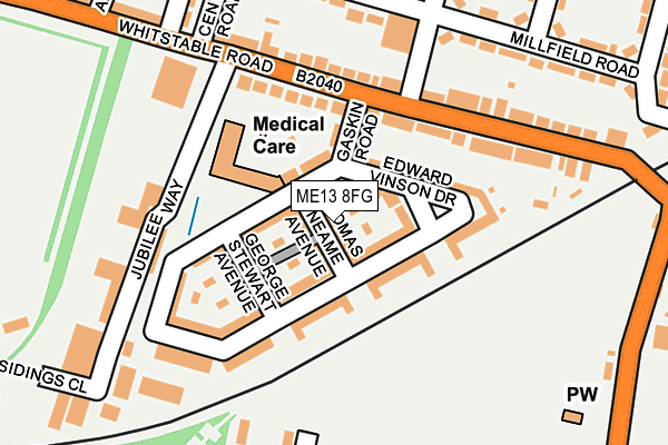 ME13 8FG map - OS OpenMap – Local (Ordnance Survey)