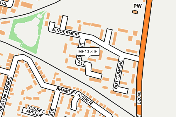 ME13 8JE map - OS OpenMap – Local (Ordnance Survey)