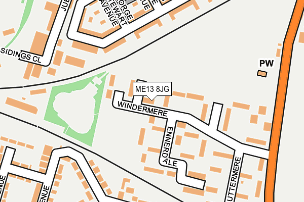 ME13 8JG map - OS OpenMap – Local (Ordnance Survey)