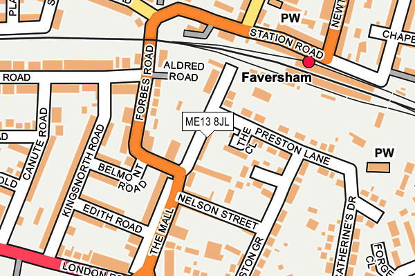 ME13 8JL map - OS OpenMap – Local (Ordnance Survey)