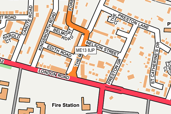 ME13 8JP map - OS OpenMap – Local (Ordnance Survey)