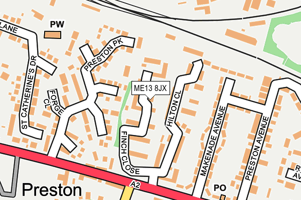 ME13 8JX map - OS OpenMap – Local (Ordnance Survey)