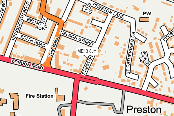 ME13 8JY map - OS OpenMap – Local (Ordnance Survey)