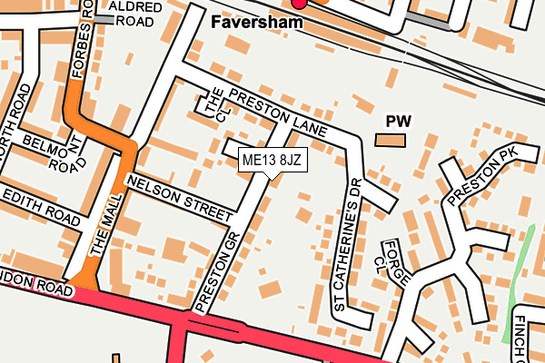 ME13 8JZ map - OS OpenMap – Local (Ordnance Survey)