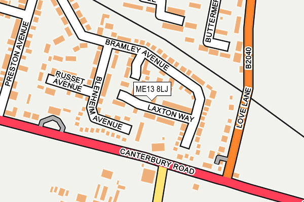 ME13 8LJ map - OS OpenMap – Local (Ordnance Survey)