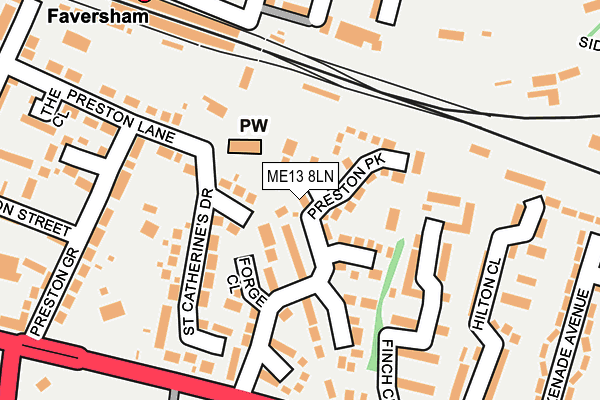 ME13 8LN map - OS OpenMap – Local (Ordnance Survey)