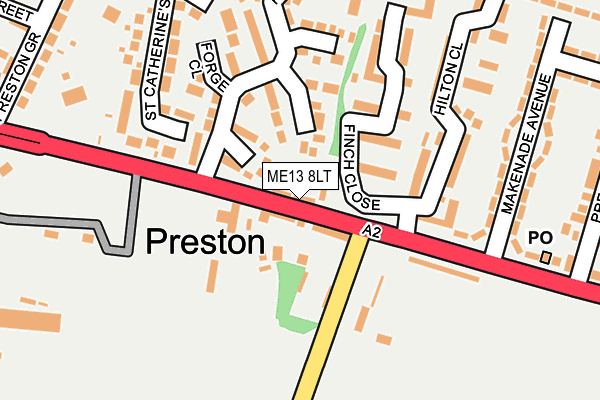 ME13 8LT map - OS OpenMap – Local (Ordnance Survey)