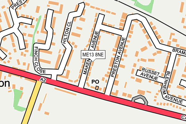 ME13 8NE map - OS OpenMap – Local (Ordnance Survey)