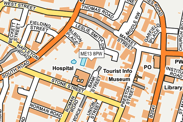 ME13 8PW map - OS OpenMap – Local (Ordnance Survey)