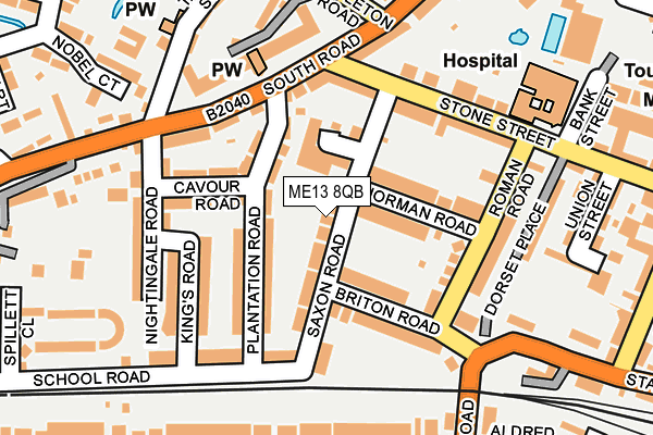 ME13 8QB map - OS OpenMap – Local (Ordnance Survey)