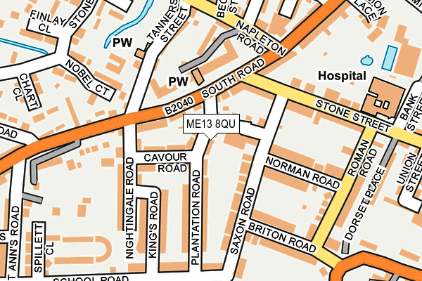 ME13 8QU map - OS OpenMap – Local (Ordnance Survey)