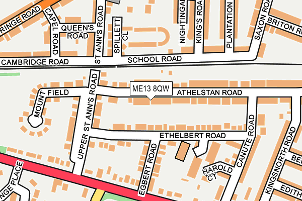 ME13 8QW map - OS OpenMap – Local (Ordnance Survey)