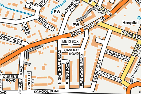 ME13 8QX map - OS OpenMap – Local (Ordnance Survey)