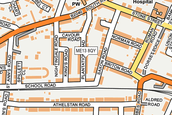 ME13 8QY map - OS OpenMap – Local (Ordnance Survey)