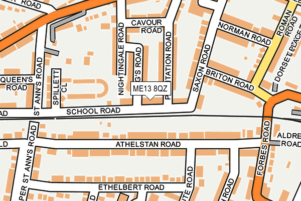 ME13 8QZ map - OS OpenMap – Local (Ordnance Survey)