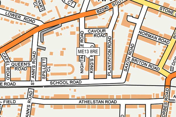 ME13 8RE map - OS OpenMap – Local (Ordnance Survey)