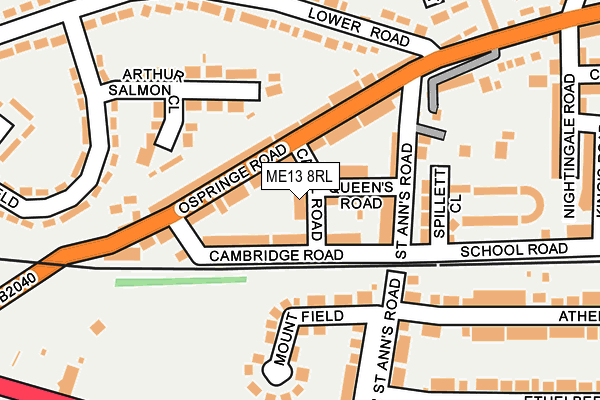 ME13 8RL map - OS OpenMap – Local (Ordnance Survey)