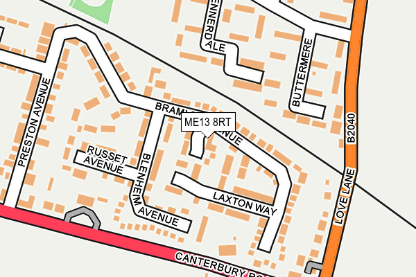 ME13 8RT map - OS OpenMap – Local (Ordnance Survey)