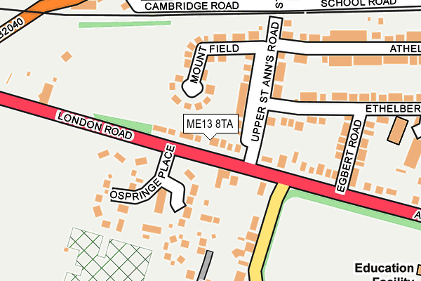 ME13 8TA map - OS OpenMap – Local (Ordnance Survey)