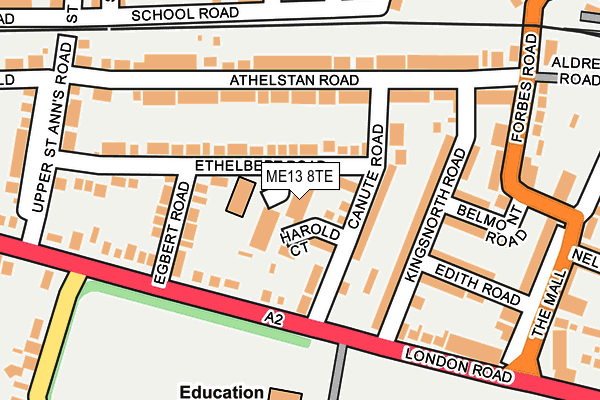 ME13 8TE map - OS OpenMap – Local (Ordnance Survey)