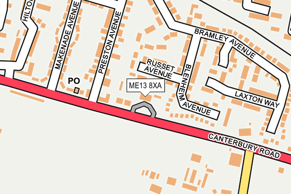 ME13 8XA map - OS OpenMap – Local (Ordnance Survey)