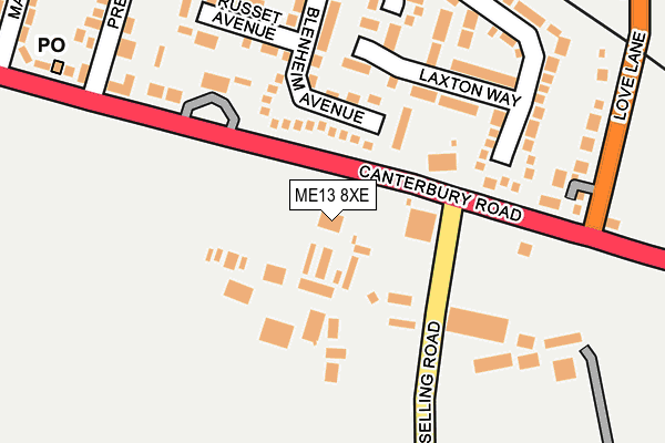 ME13 8XE map - OS OpenMap – Local (Ordnance Survey)