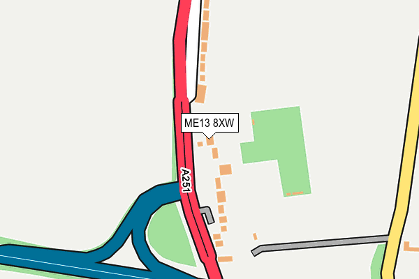 ME13 8XW map - OS OpenMap – Local (Ordnance Survey)