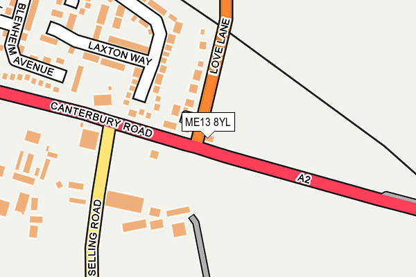 ME13 8YL map - OS OpenMap – Local (Ordnance Survey)