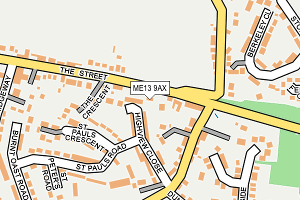 ME13 9AX map - OS OpenMap – Local (Ordnance Survey)