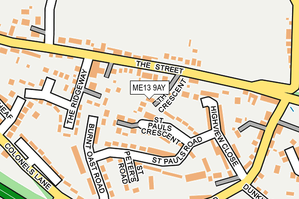 ME13 9AY map - OS OpenMap – Local (Ordnance Survey)