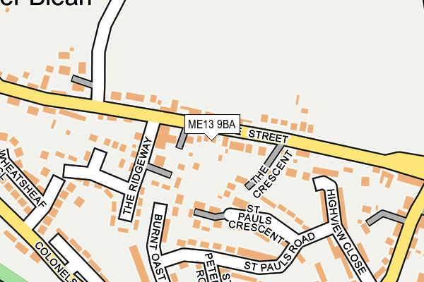 ME13 9BA map - OS OpenMap – Local (Ordnance Survey)