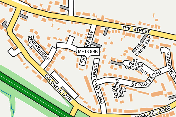 ME13 9BB map - OS OpenMap – Local (Ordnance Survey)