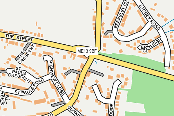 ME13 9BF map - OS OpenMap – Local (Ordnance Survey)