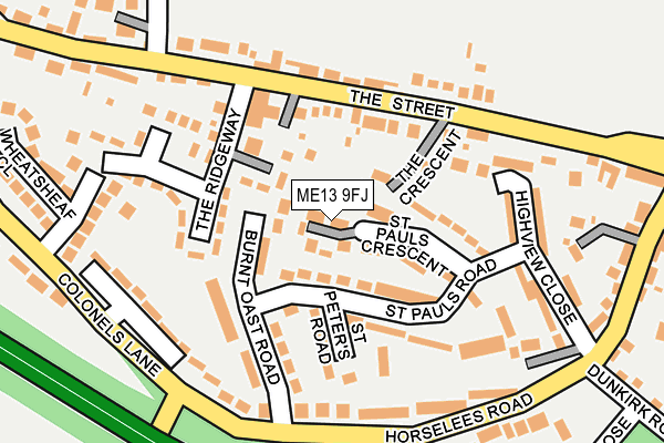 ME13 9FJ map - OS OpenMap – Local (Ordnance Survey)